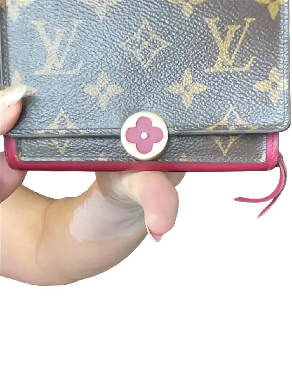 Louis Vuitton Portefeuille Flore Compact Monogram Fuchsia Pink Flower Wallet